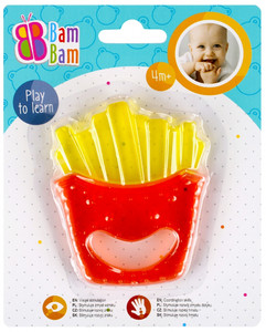 Bam Bam Teether French Fries 1pc, random colours, 3m+