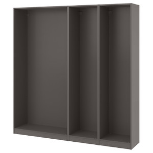 PAX 3 wardrobe frames, dark grey, 200x35x201 cm