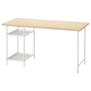 MITTCIRKEL / SPÄND Desk, lively pine effect/white, 140x60 cm