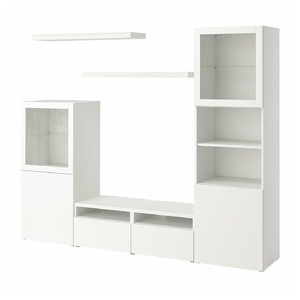 BESTÅ / LACK TV storage combination, white, 240x42x193 cm