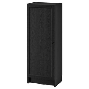 BILLY / OXBERG Bookcase with door, black oak effect, 40x30x106 cm