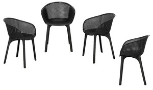 Set of 4 Chairs Dacun, in-/outdoor, black