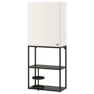 ENHET Wall storage combination, anthracite, white, 60x30x150 cm