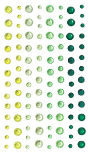Decorative Self-Adhesive Gems 104pcs, green