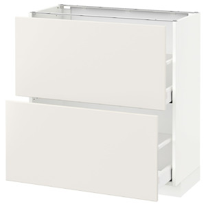 METOD / MAXIMERA Base cabinet with 2 drawers, white, Veddinge white, 80x37 cm