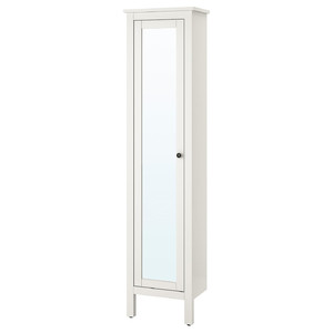 HEMNES High cabinet with mirror door, white, 49x31x200 cm