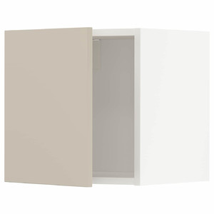 METOD Wall cabinet, white/Havstorp beige, 40x40 cm