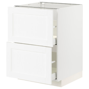 METOD/MAXIMERA Base cb 2 frnts/2 low/1 md/1 hi drw, white Enköping/white wood effect, 60x60 cm