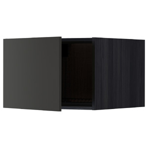 METOD Top cabinet for fridge/freezer, black/Nickebo matt anthracite, 60x40 cm