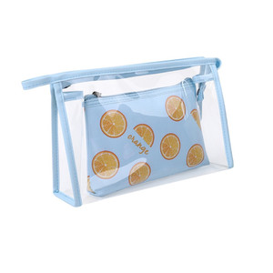 Cosmetic Bag 2in1, transparent, blue