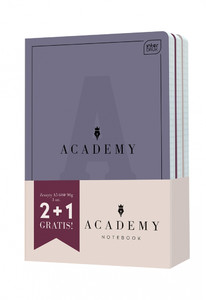 School Notebook A5 60 Pages 2pcs + 1 free, squared, assorted