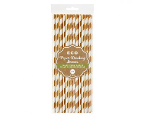 Paper Straws 24pcs, gold