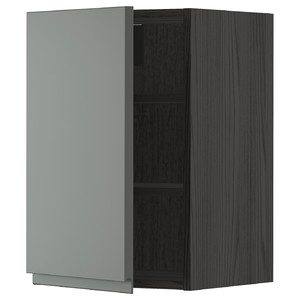 METOD Wall cabinet with shelves, black/Voxtorp dark grey, 40x60 cm