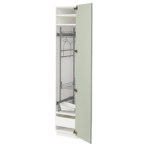 METOD / MAXIMERA High cabinet with cleaning interior, white/Stensund light green, 40x60x200 cm