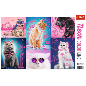 Trefl Jigsaw Puzzles Neon Color Super Cats 1000pcs 12+