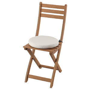 ASKHOLMEN Chair, outdoor, foldable dark brown/Frösön/Duvholmen beige