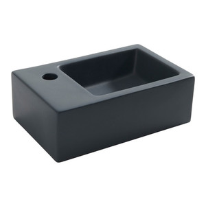 GoodHome Countertop Wash-Basin Peyto 37 x 23.5 cm, grey