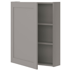 ENHET Wall cb w 2 shlvs/door, grey/grey frame, 60x17x75 cm