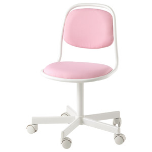 ÖRFJÄLL Children's desk chair, white, Vissle pink