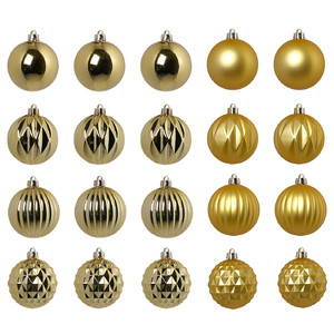 VINTERFINT Tree ornament in bag, set of 20, bauble gold-colour, 7 cm