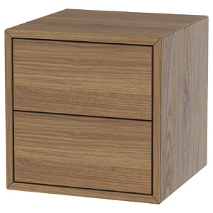 EKET Cabinet with 2 drawers, brown/walnut effect, 35x35x35 cm