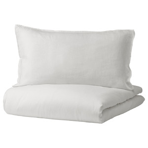 DYTÅG Duvet cover and pillowcase, white, 150x200/50x60 cm