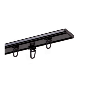Double Curtain Track with Pins 240 cm, aluminium, black