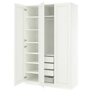 PAX / GULLABERG Wardrobe combination, white/white, 150x60x236 cm