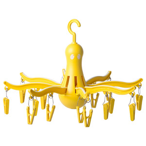 PRESSA Hanging dryer 16 clothes pegs, yellow