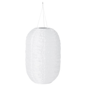 SOLVINDEN LED solar-powered pendant lamp, outdoor/oval white, 43 cm