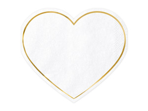 Paper Napkin Heart 20pcs, white