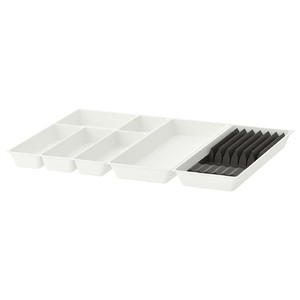 UPPDATERA Cutlery+utsl trays/tray w knife rck, white/anthracite, 72x50 cm