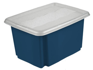 GoodHome Storage Box with Lid Burnham 15 l, blue