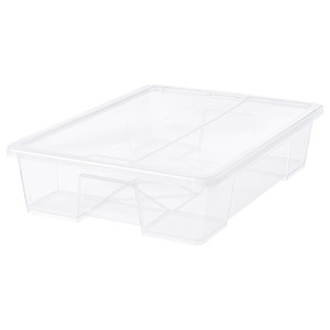 SAMLA Box with lid, transparent, 79x57x18 cm/55 l