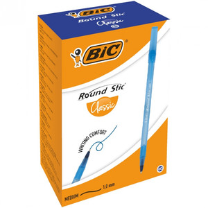 BIC Disposable Ball Pen Round Stic 60pcs, blue