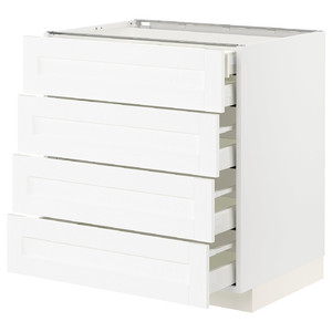 METOD / MAXIMERA Base cb 4 frnts/2 low/3 md drwrs, white Enköping/white wood effect, 80x60 cm