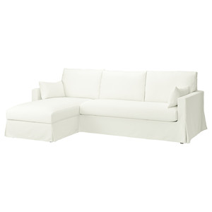 HYLTARP 3-seat sofa w chaise longue, left, Hallarp white