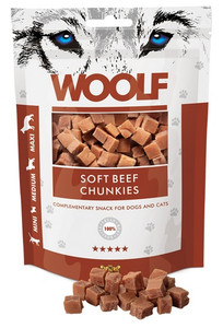 Woolf Soft Beef Chunkies Snack for Dogs & Cats 100g
