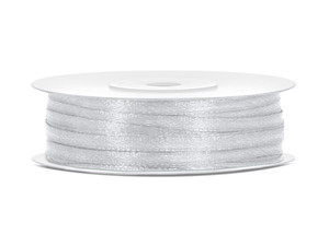 Satin Ribbon 50m 3mm, silver