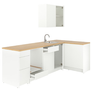 KNOXHULT Corner kitchen, white, 283x122x220 cm