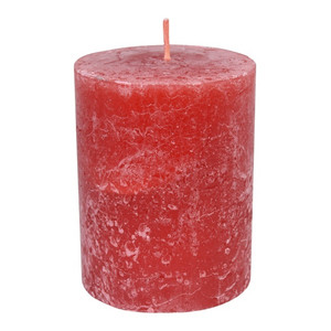 Rustic Candle 9cm, red