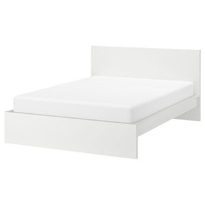 MALM Bed frame, high, white/Lindbåden, 180x200 cm