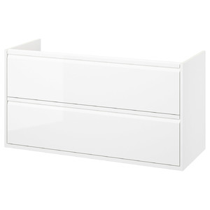 ÄNGSJÖN Wash-stand with drawers, high-gloss white, 120x48x63 cm