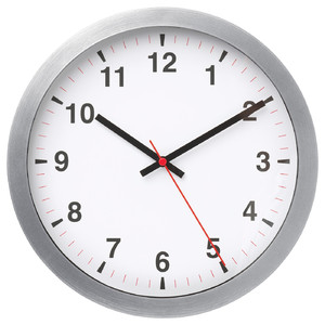 TJALLA Wall clock, low-voltage/silver-colour, 28 cm