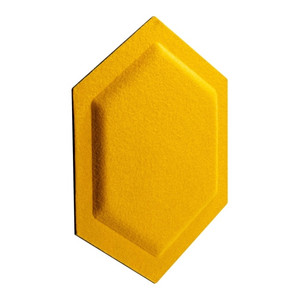 Decorative Wall Panel 30 x 26 cm, felt, hexagon, mustard yellow