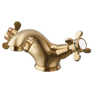 RUNSKÄR Wash-basin mixer tap with strainer, brass-colour