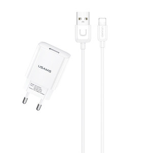 Usams Wall Charger 1xUSB with Lightning Cable 2.1A 10.5W EU Plug