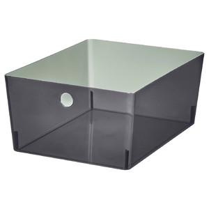 KUGGIS Box, transparent black, 26x35x15 cm