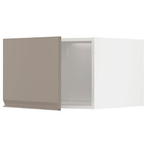 METOD Top cabinet for fridge/freezer, white/Upplöv matt dark beige, 60x40 cm