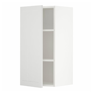 METOD Wall cabinet with shelves, white/Stensund white, 40x80 cm